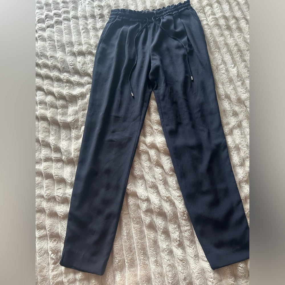Zara Basic Collection Dark Navy Drawstring Trousers XS